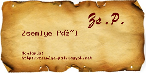 Zsemlye Pál névjegykártya
